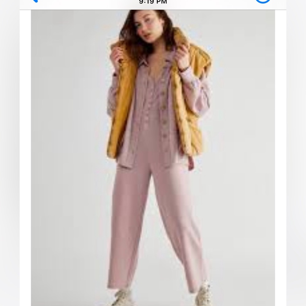 Free people Highrise jumpsuit 2 piece set-Mauve